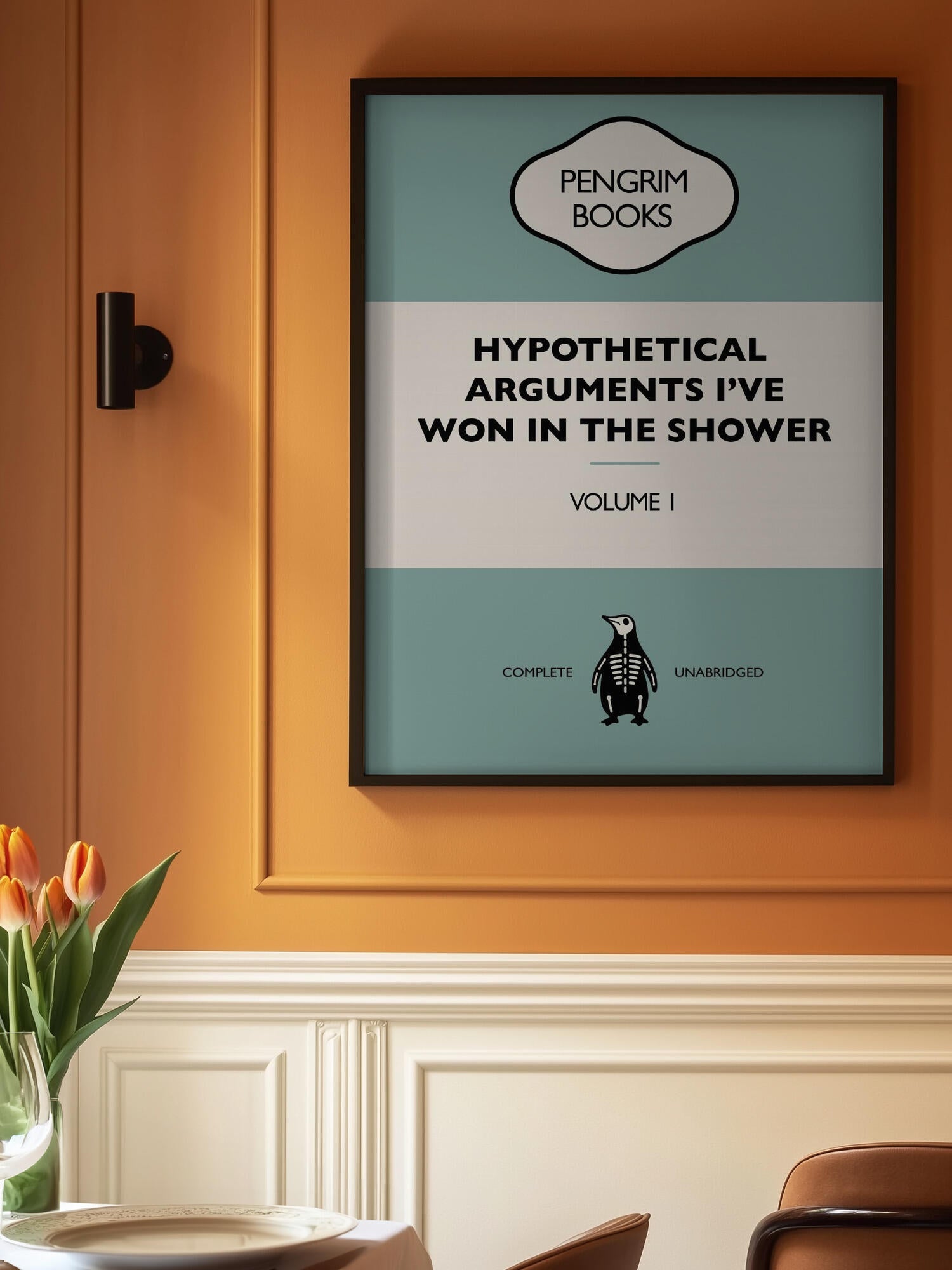 Hypothetical Arguments I've Won In the Shower - Funny Vintage Book Cover - Sarcastic Self Help - Blue.