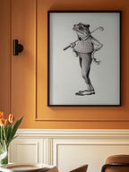 Frog In  Vintage Golf Attire