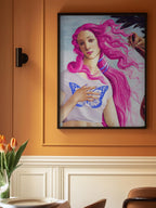 A Figure with Vibrant Pink Hair
