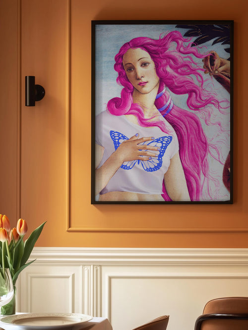 A Figure with Vibrant Pink Hair