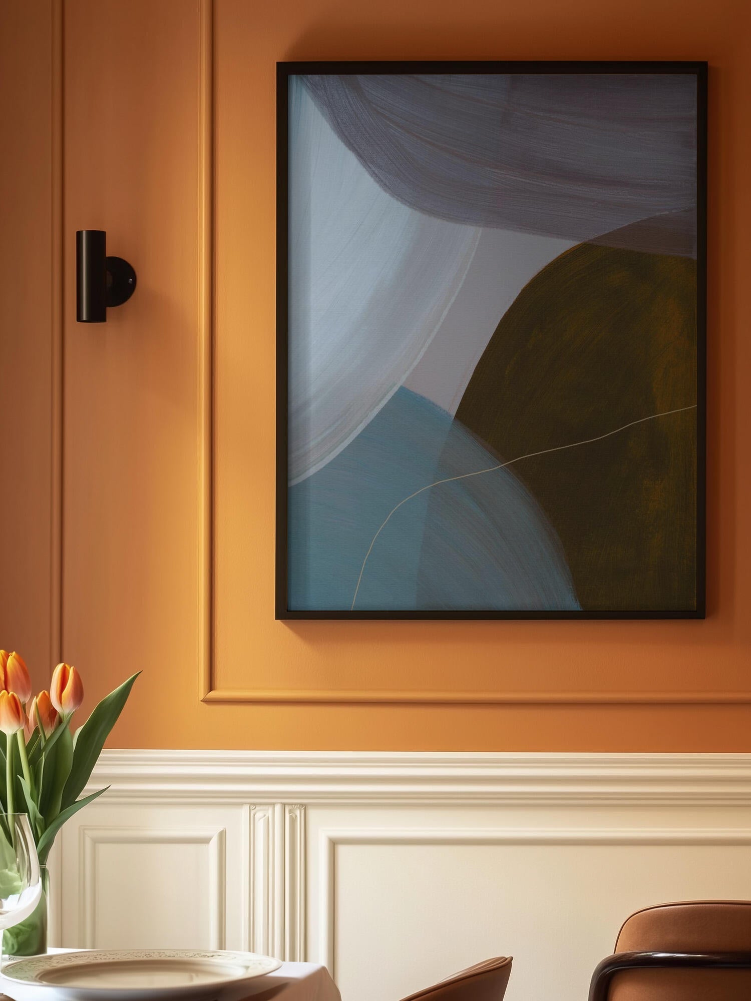Overlapping Curves In Muted Tones