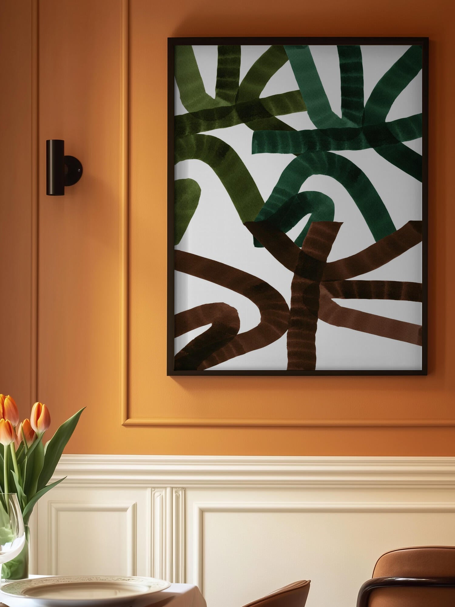 Intertwining Lines On A White Background