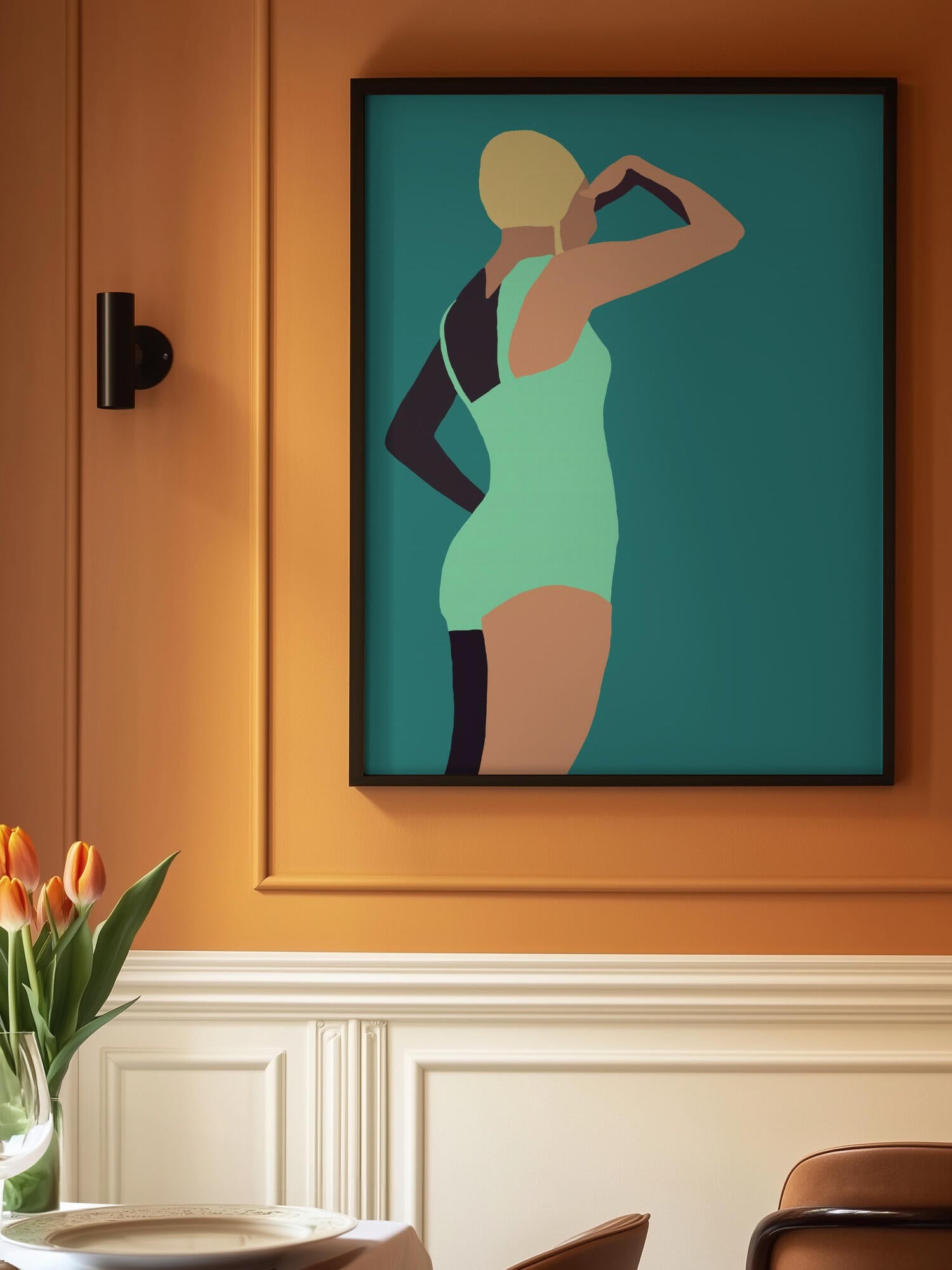 Vintage swimmer poster