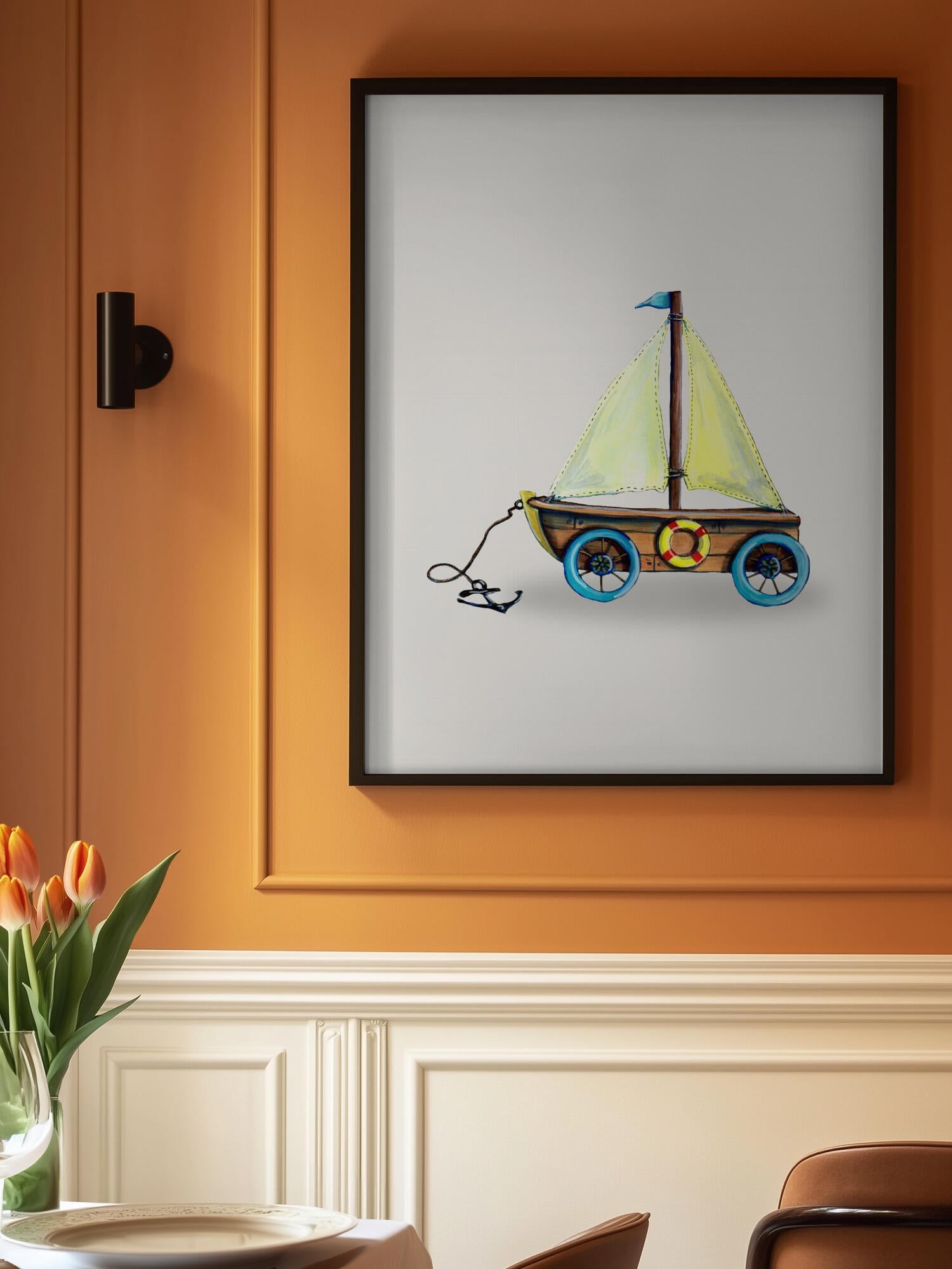 Whimsical Toy Sailboat