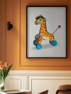 Wooden Giraffe Retro Toy By Renee Machan