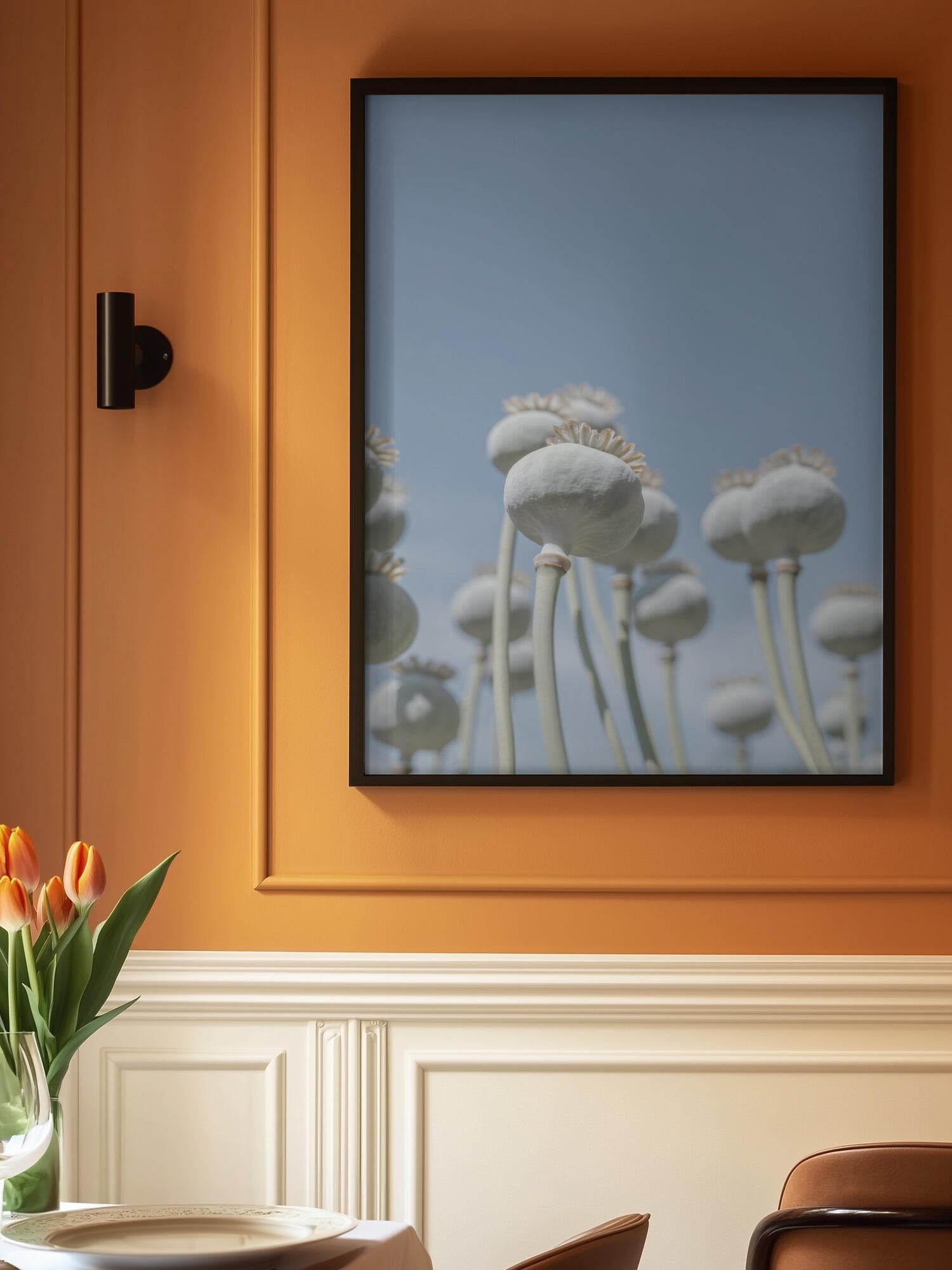 Poppyseed bulbs in mint and retro blue - nature photography