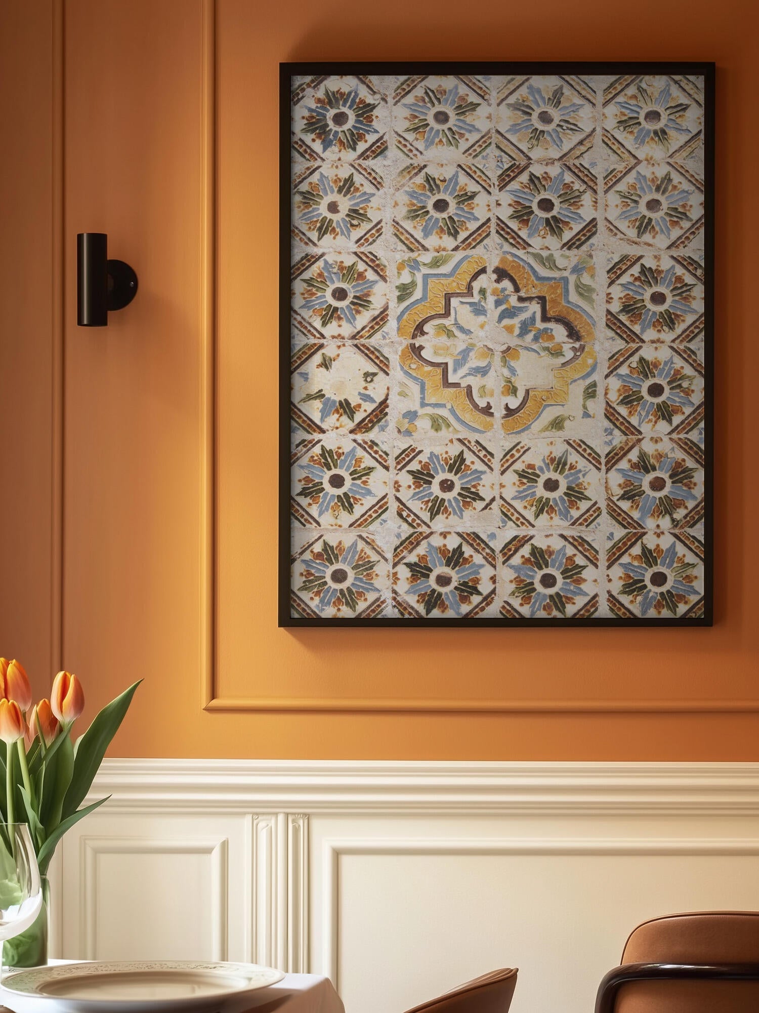 Traditional tile pattern in Lisbon, Portugal - summer street and travel photography