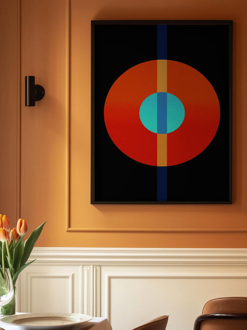 Abstract Circles Vertical Line