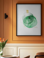 Watercolor Green Gold Abstract