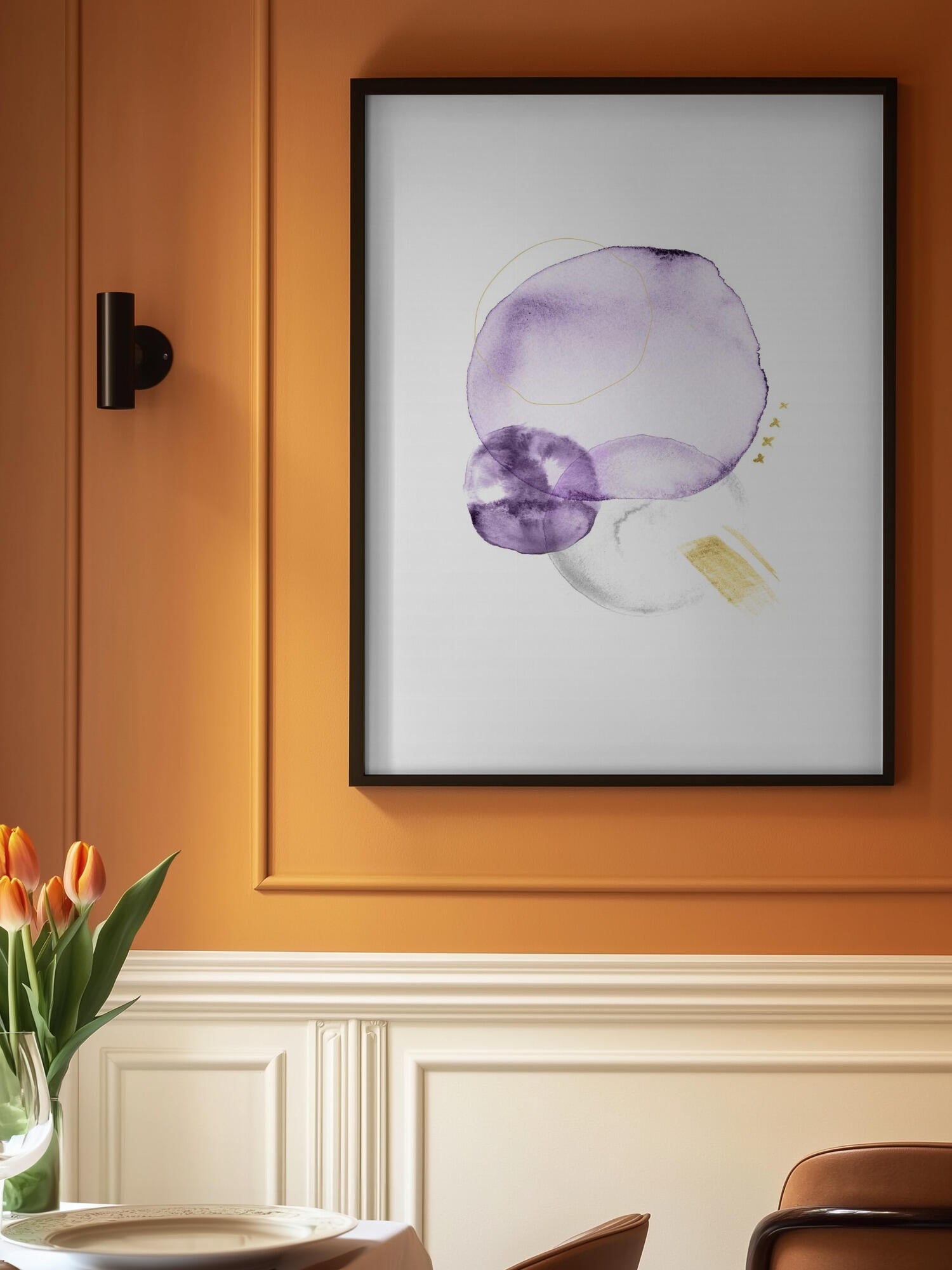 Purple Gold Abstract Shapes