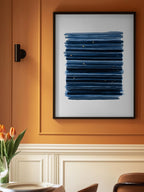Midnight Blue Gold Strokes