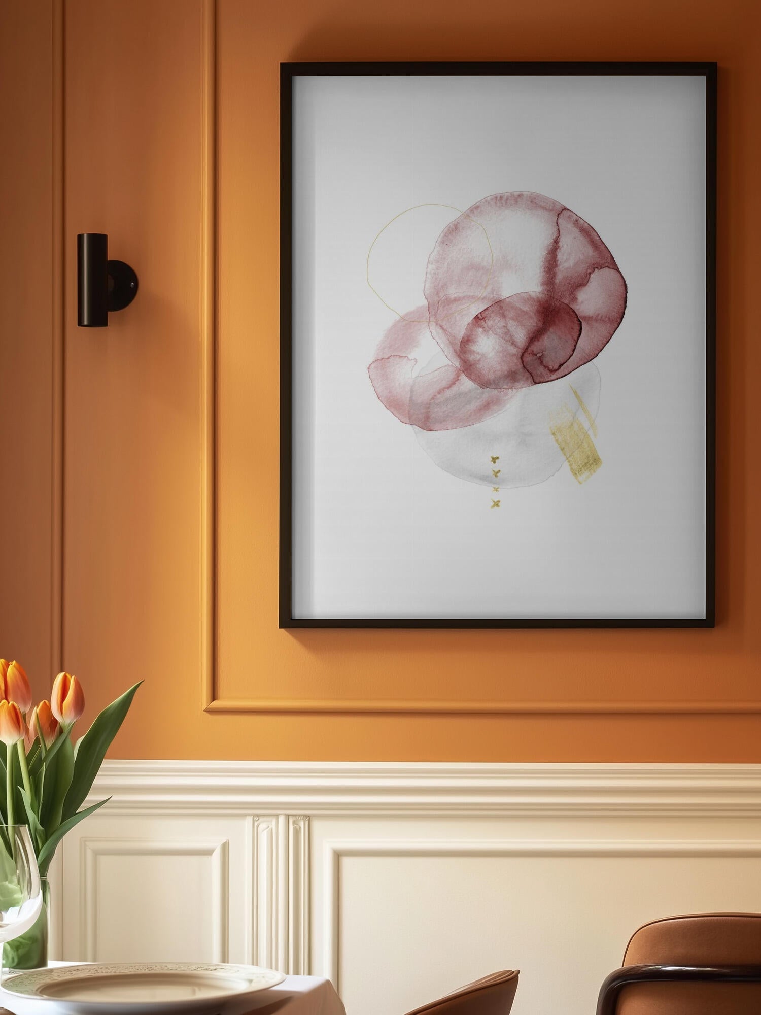 Blush Gold Abstract Flow