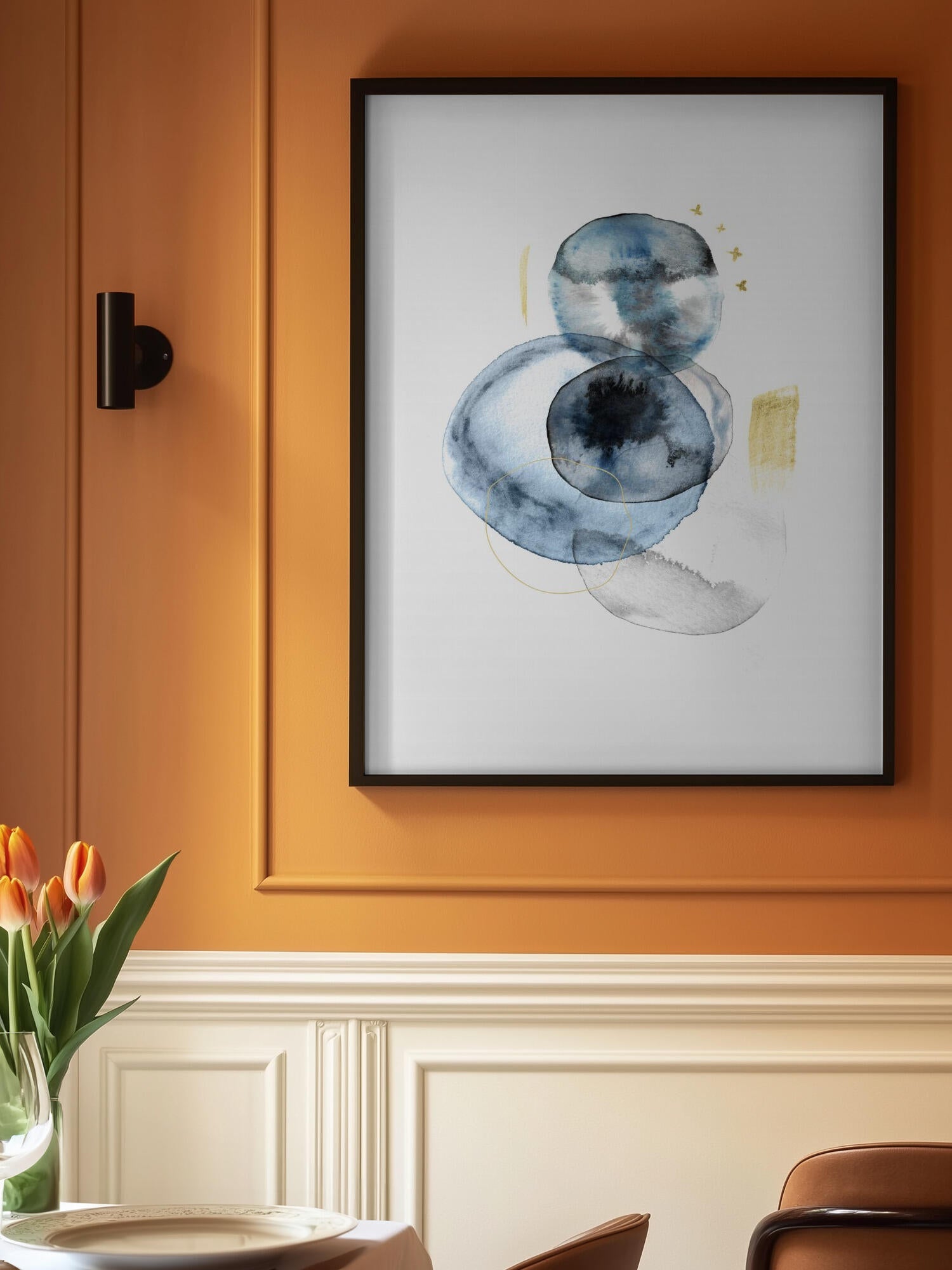Elegant Blue Gold Shapes