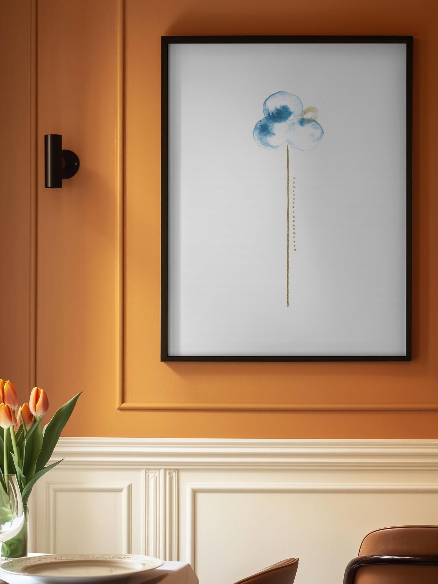 Blue Watercolor Bloom