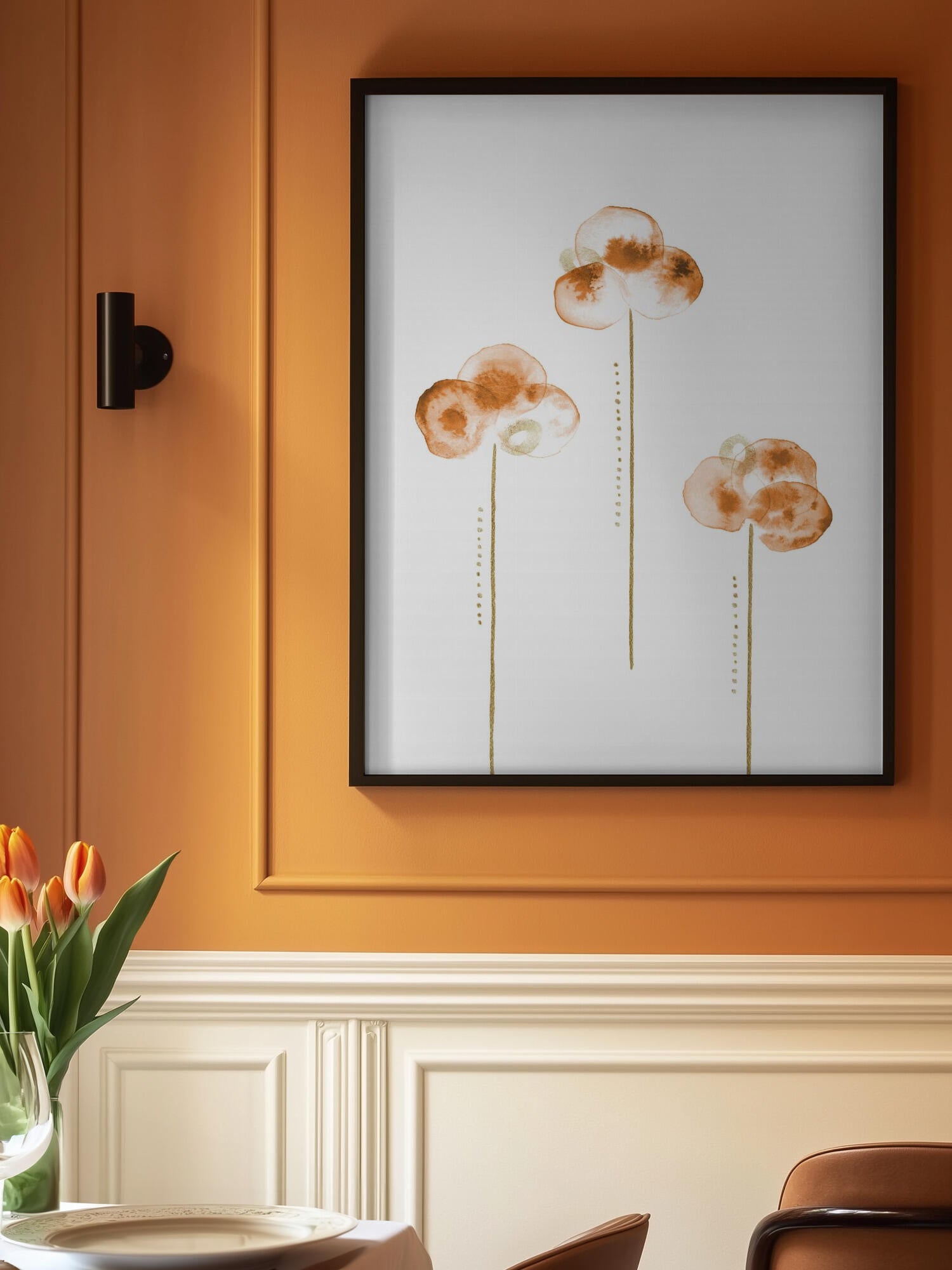 Minimalist Orange Blooms