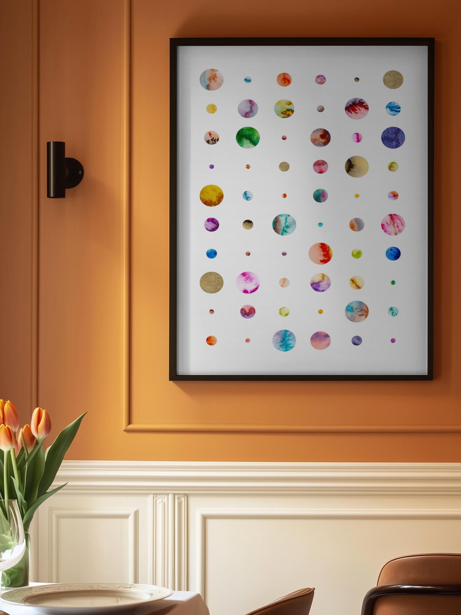 Colorful Watercolor Planets