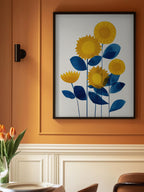 Blue and Yellow Sunflowers