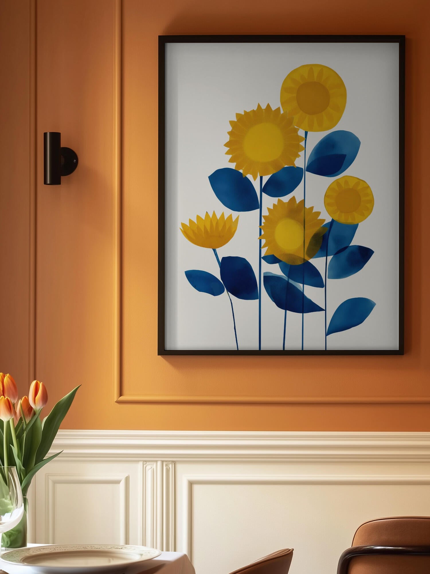 Blue and Yellow Sunflowers
