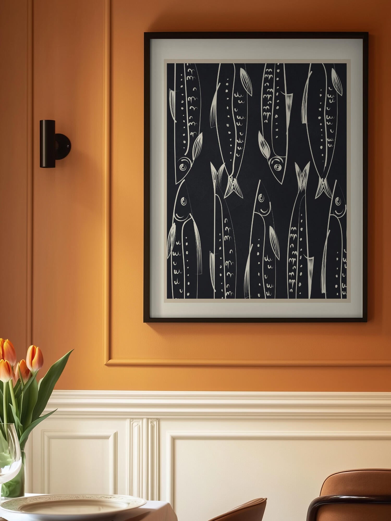 Graphic Sardine Pattern