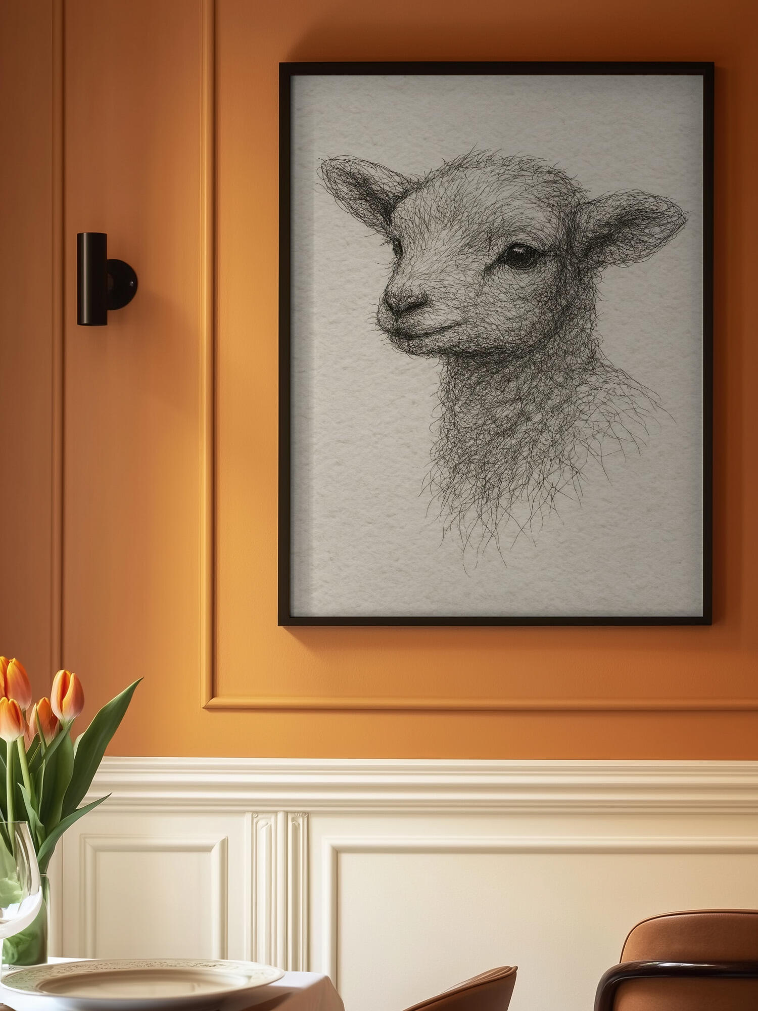 Gentle Lamb Drawing