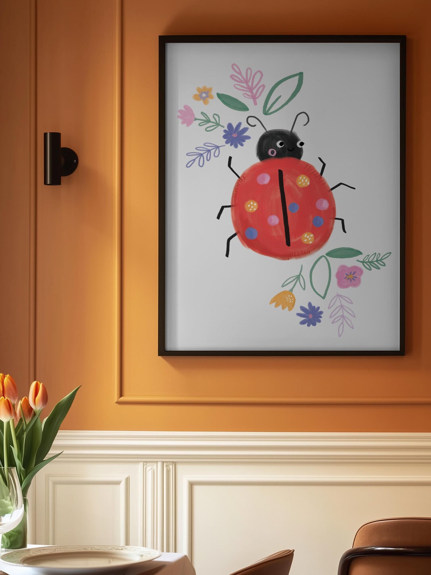 Cute Ladybug Flowers