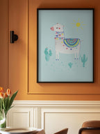 Cheerful Llama Desert Scene