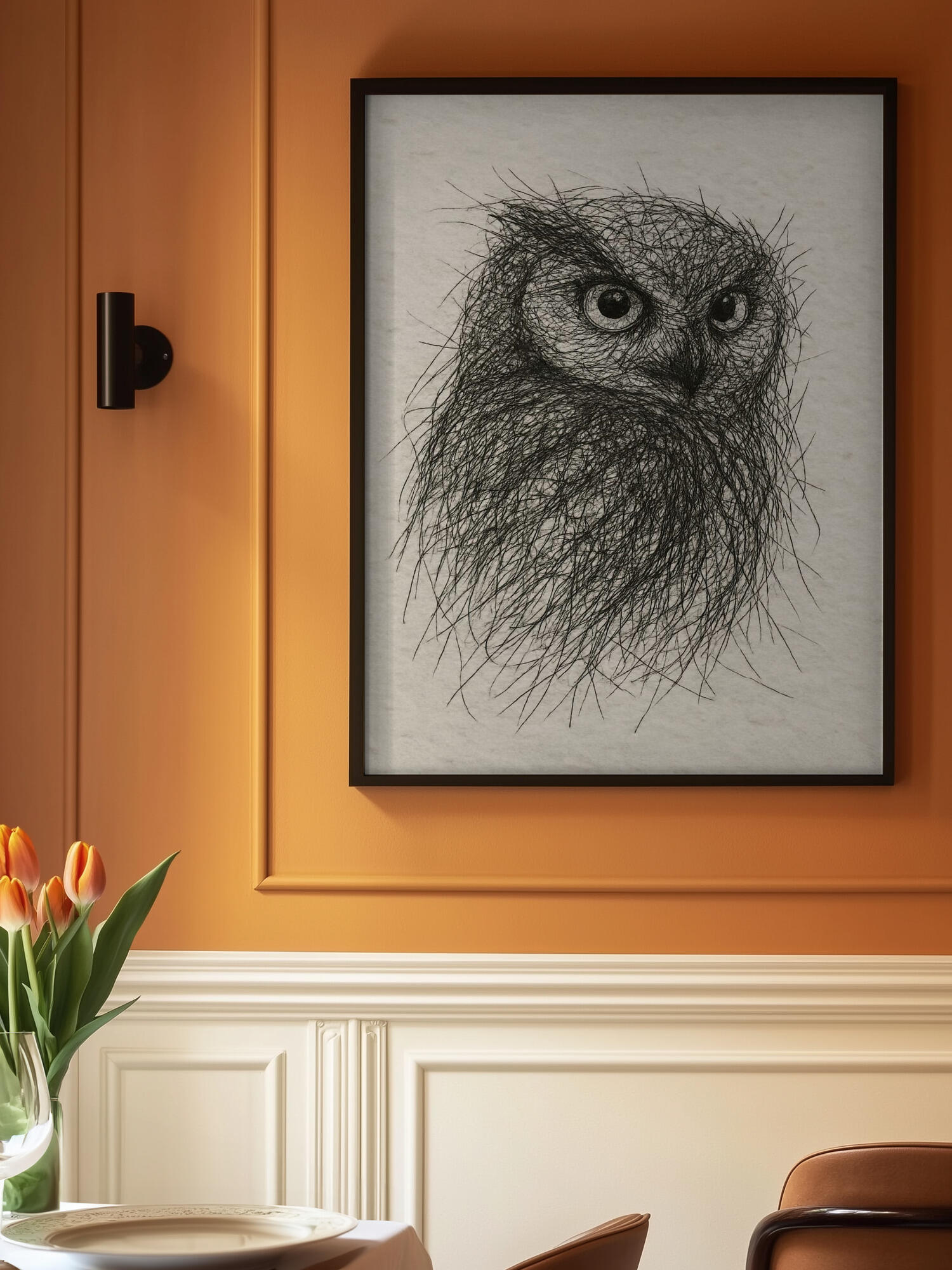 Scribbled Owl Gaze