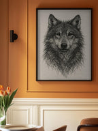 Detailed Wolf Drawing