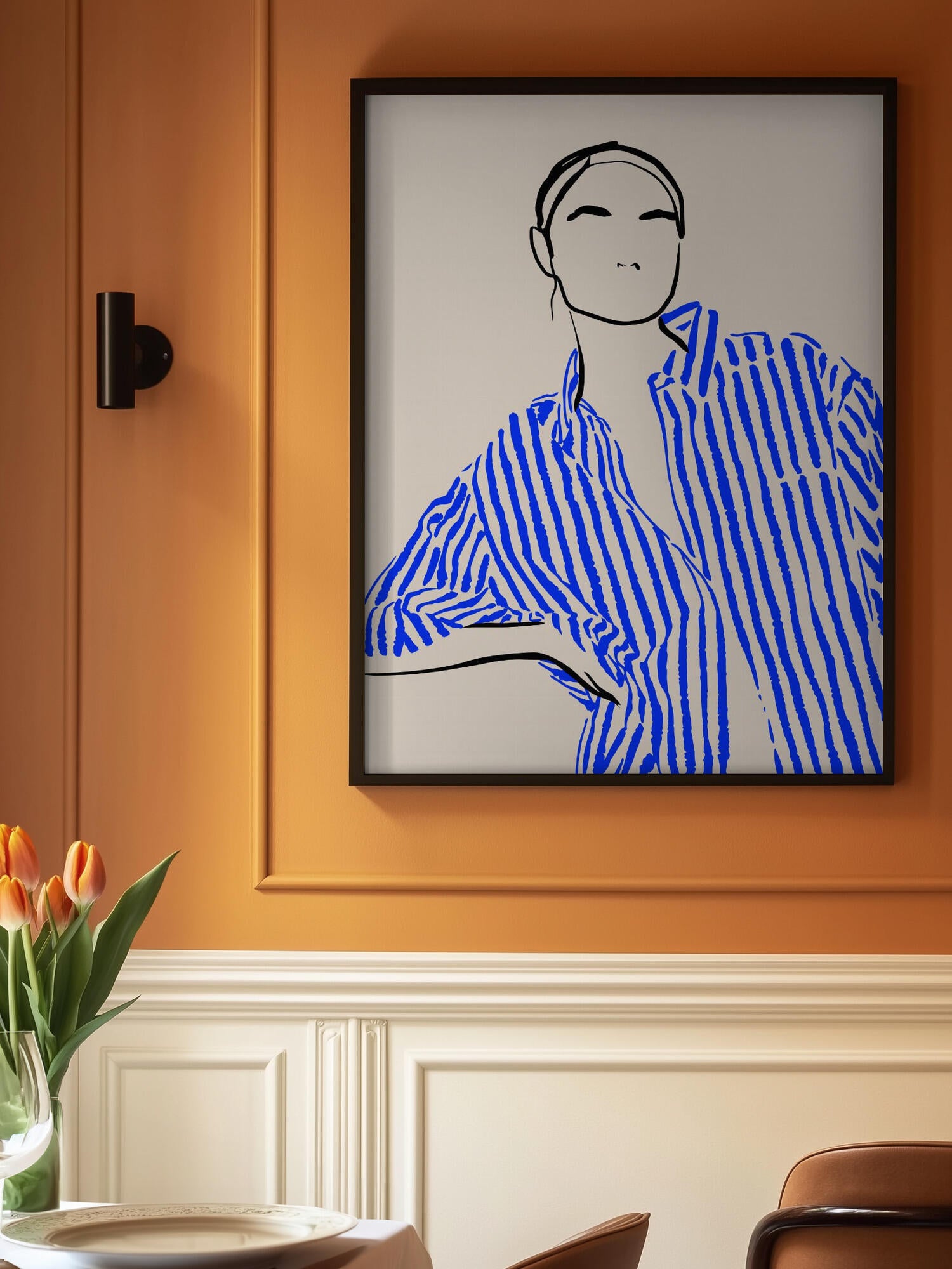Chic Striped Portrait