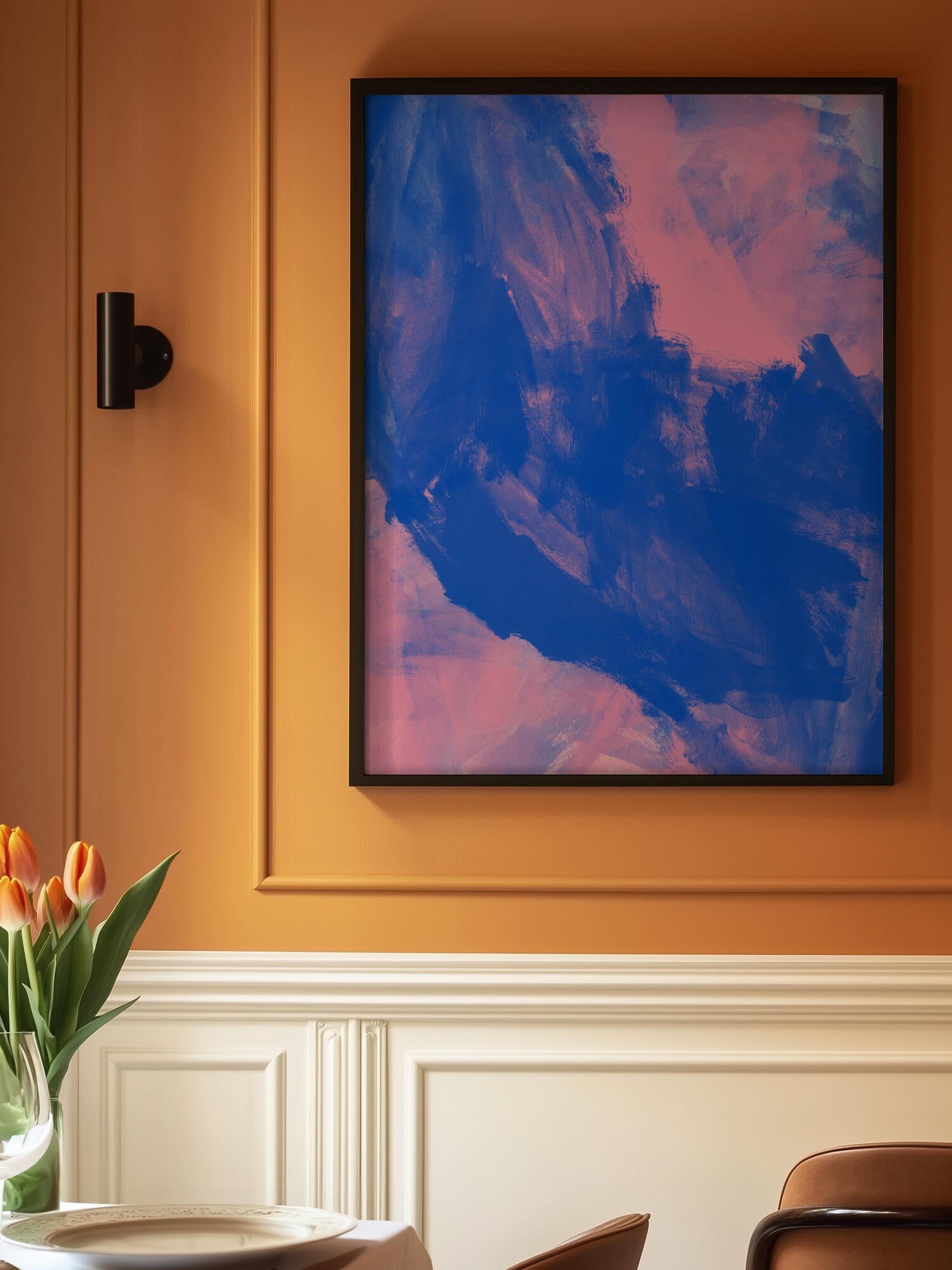Blue Pink Abstract Strokes