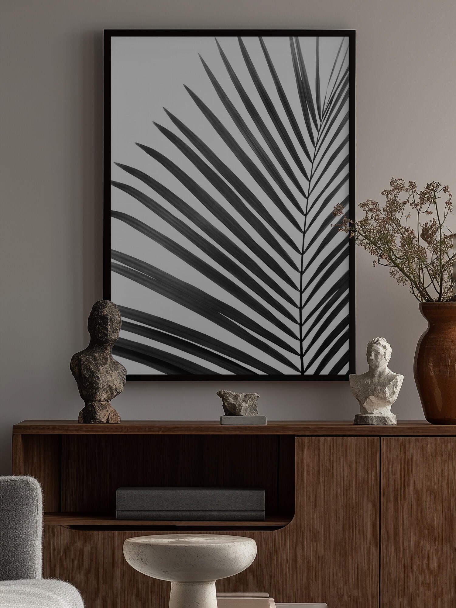 BW Palm Leaf