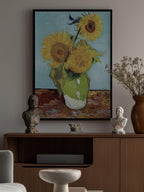 Vase With Three Sunflowers