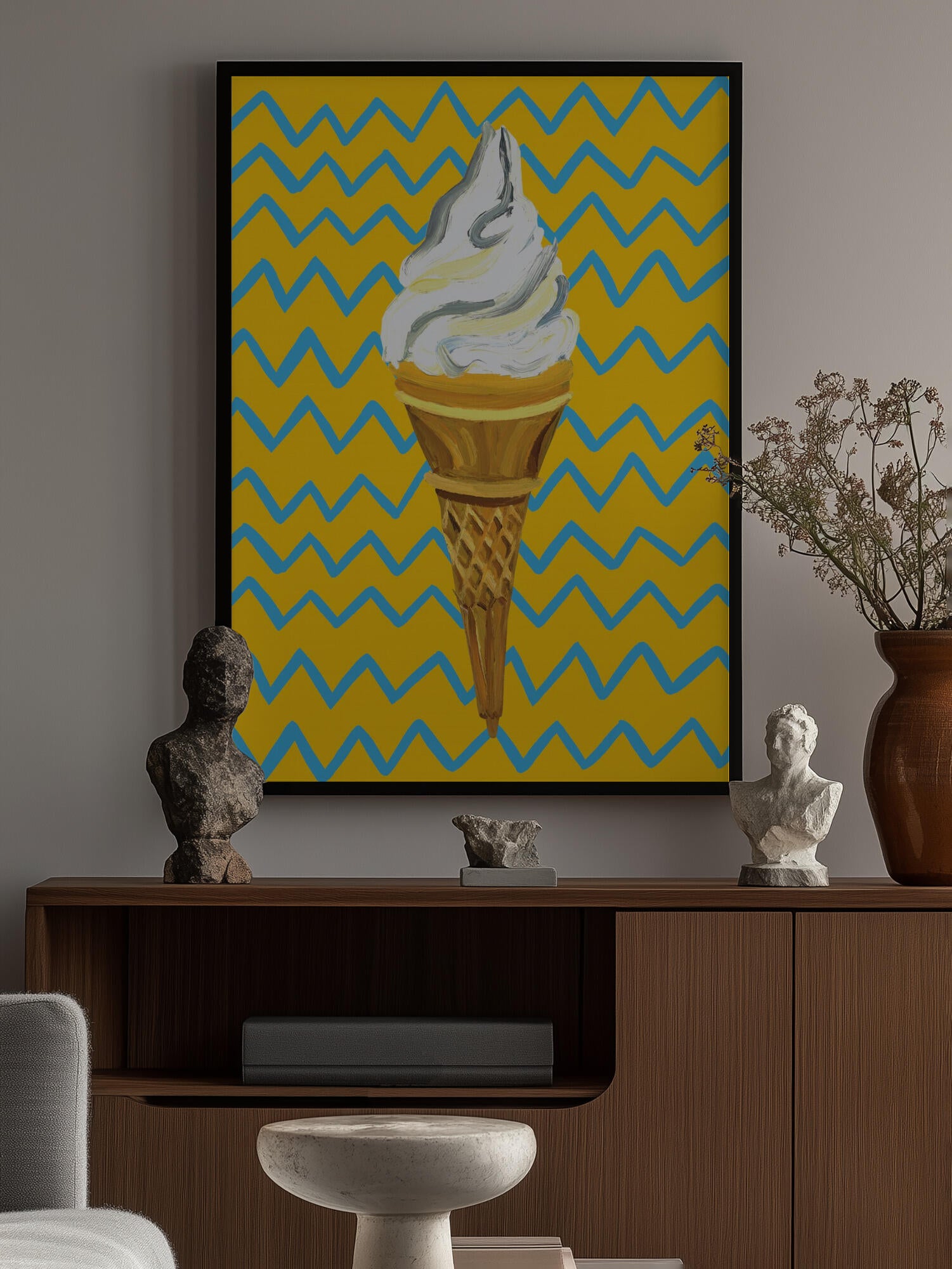 Ice Cream Yellow Zigzag