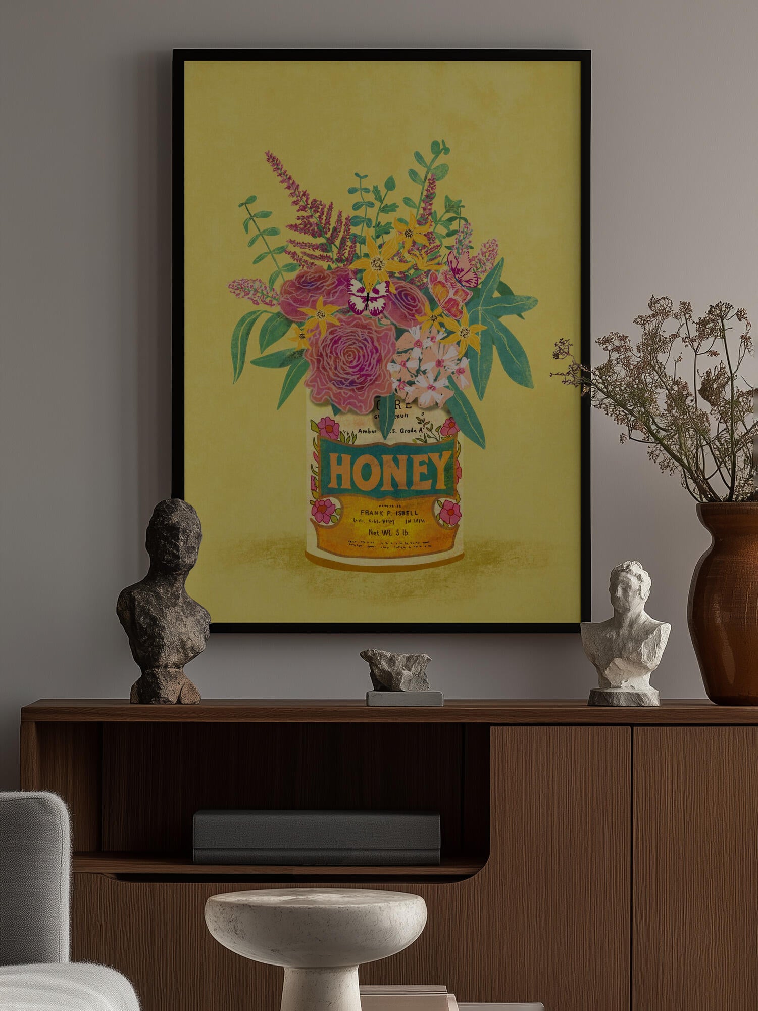 Flowers In a vintage Honey Can
