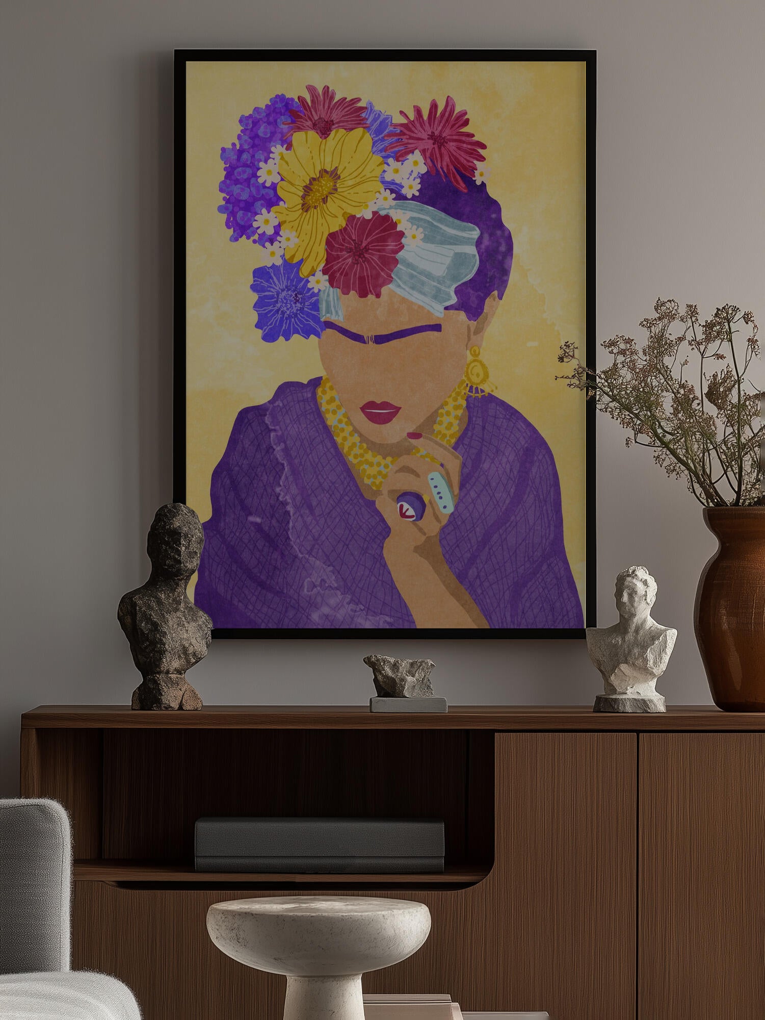 Frida and flowers