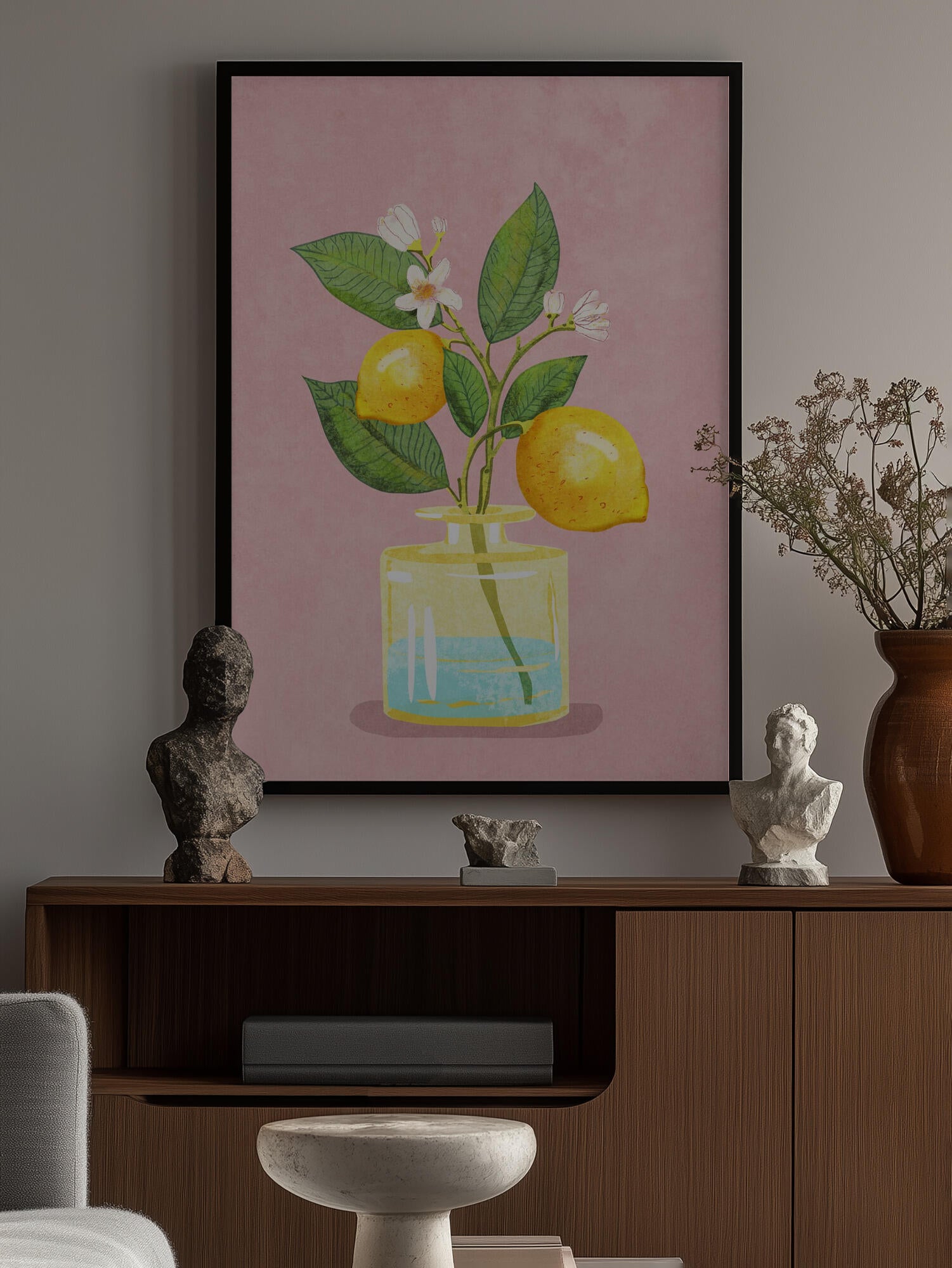 Lemon Bunch In Vase