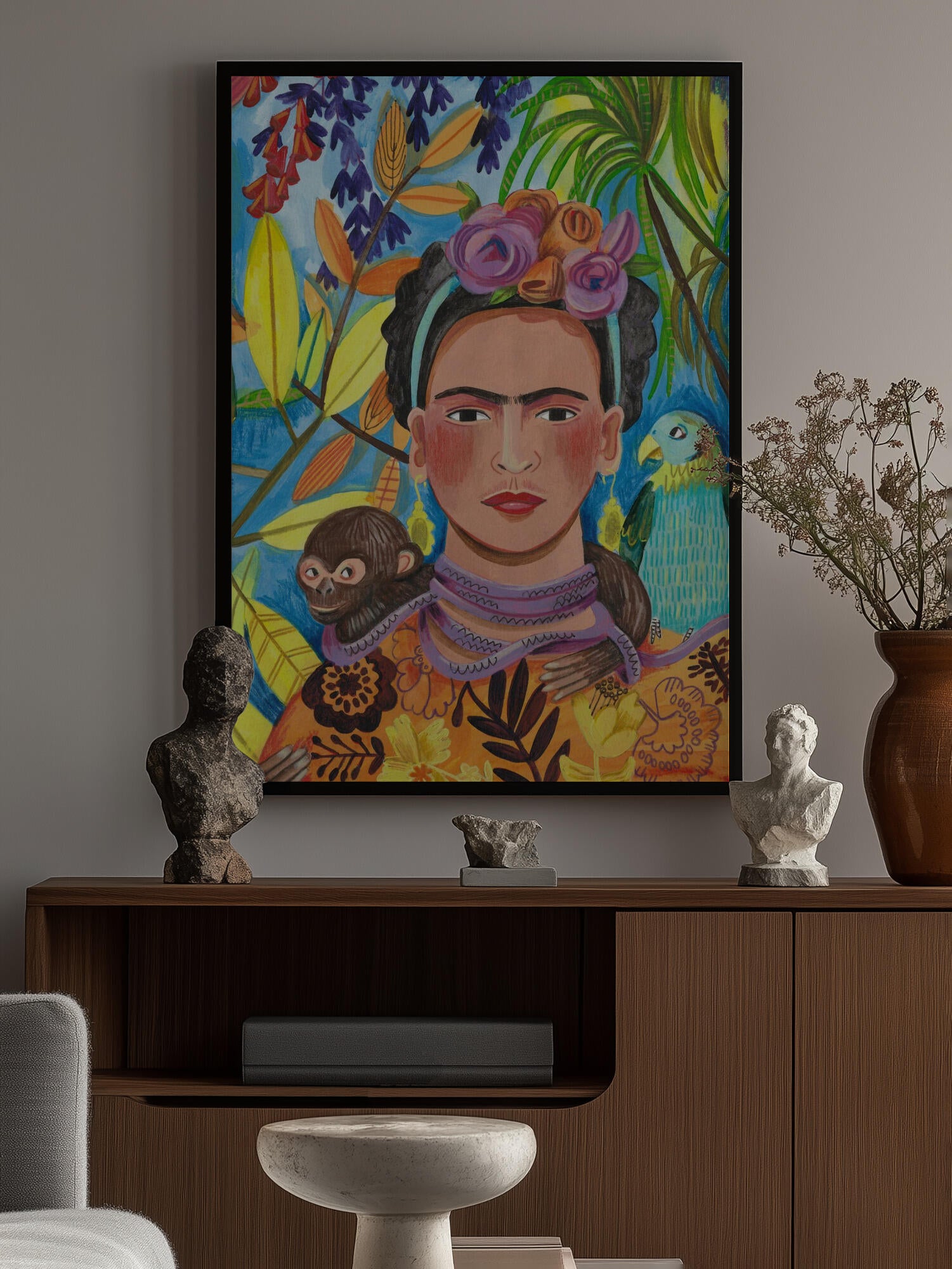 Frida and her parrots