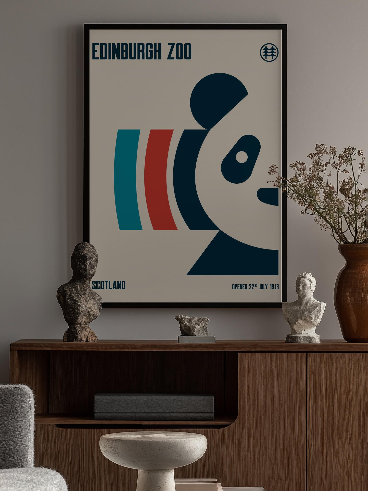 Edinburgh Zoo Travel Poster
