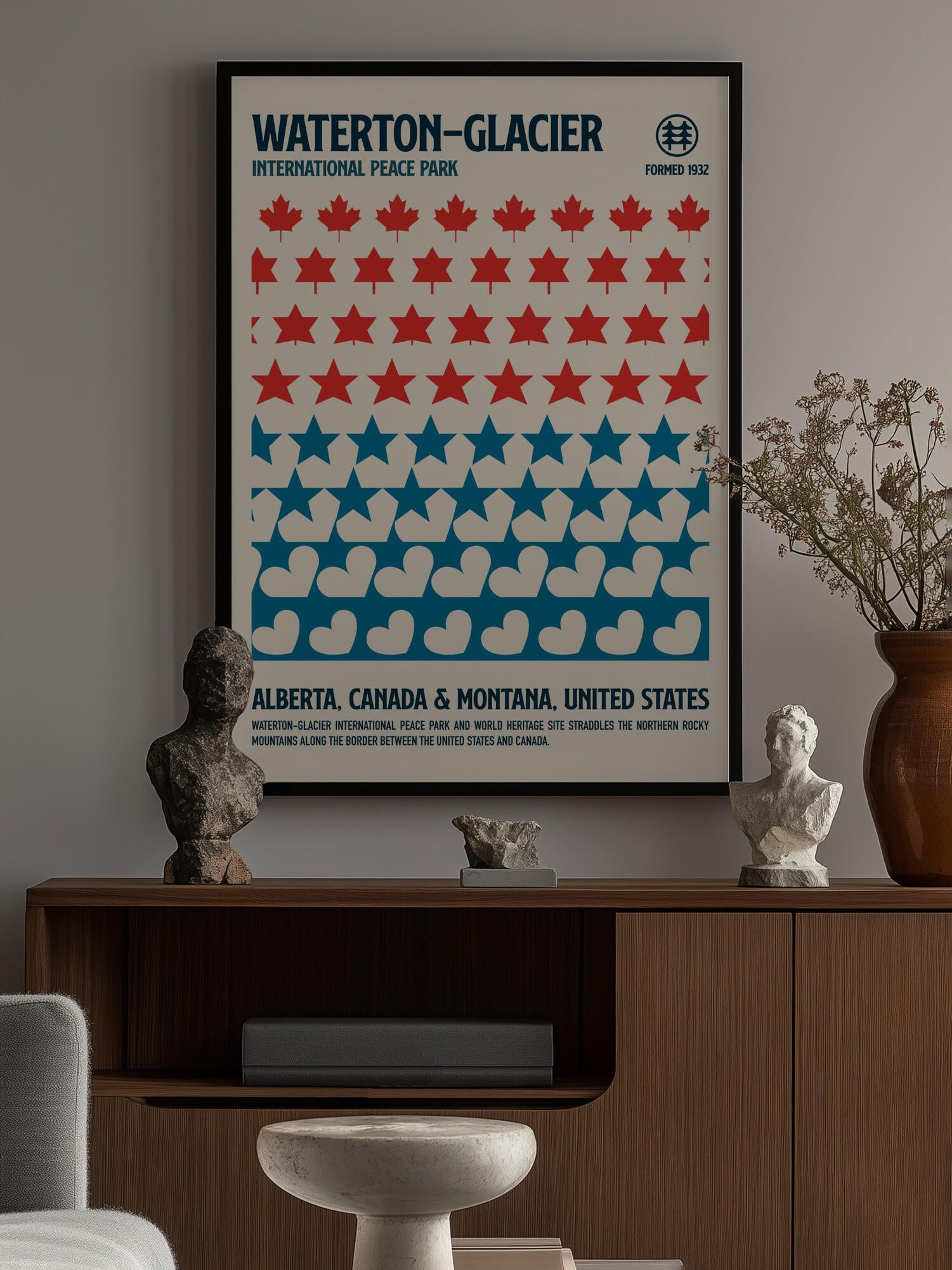 Waterton National Park Travel Poster