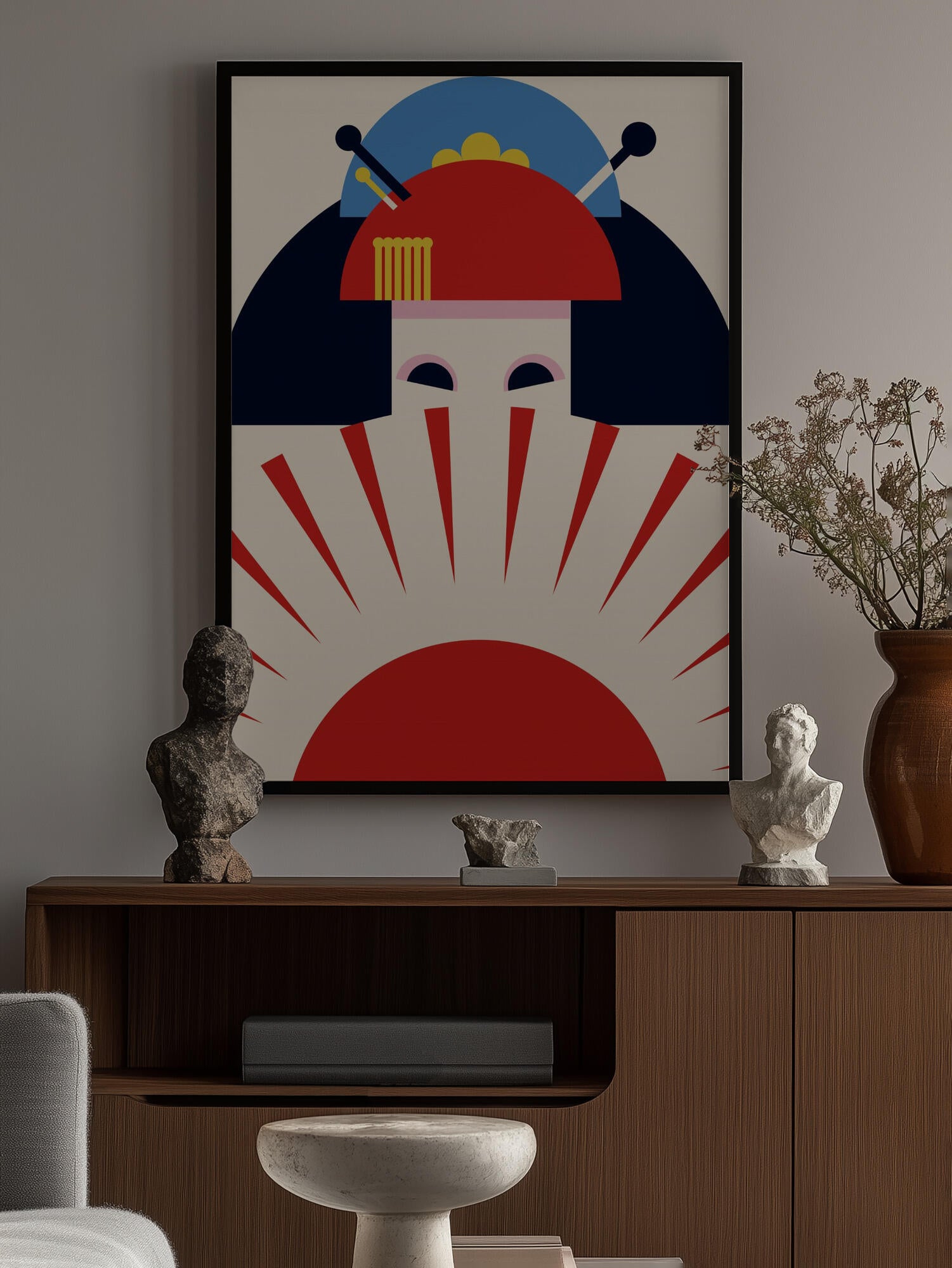 Geisha Girl Retro Minimalist Design