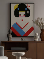 Geisha Girl Geometric Illustration