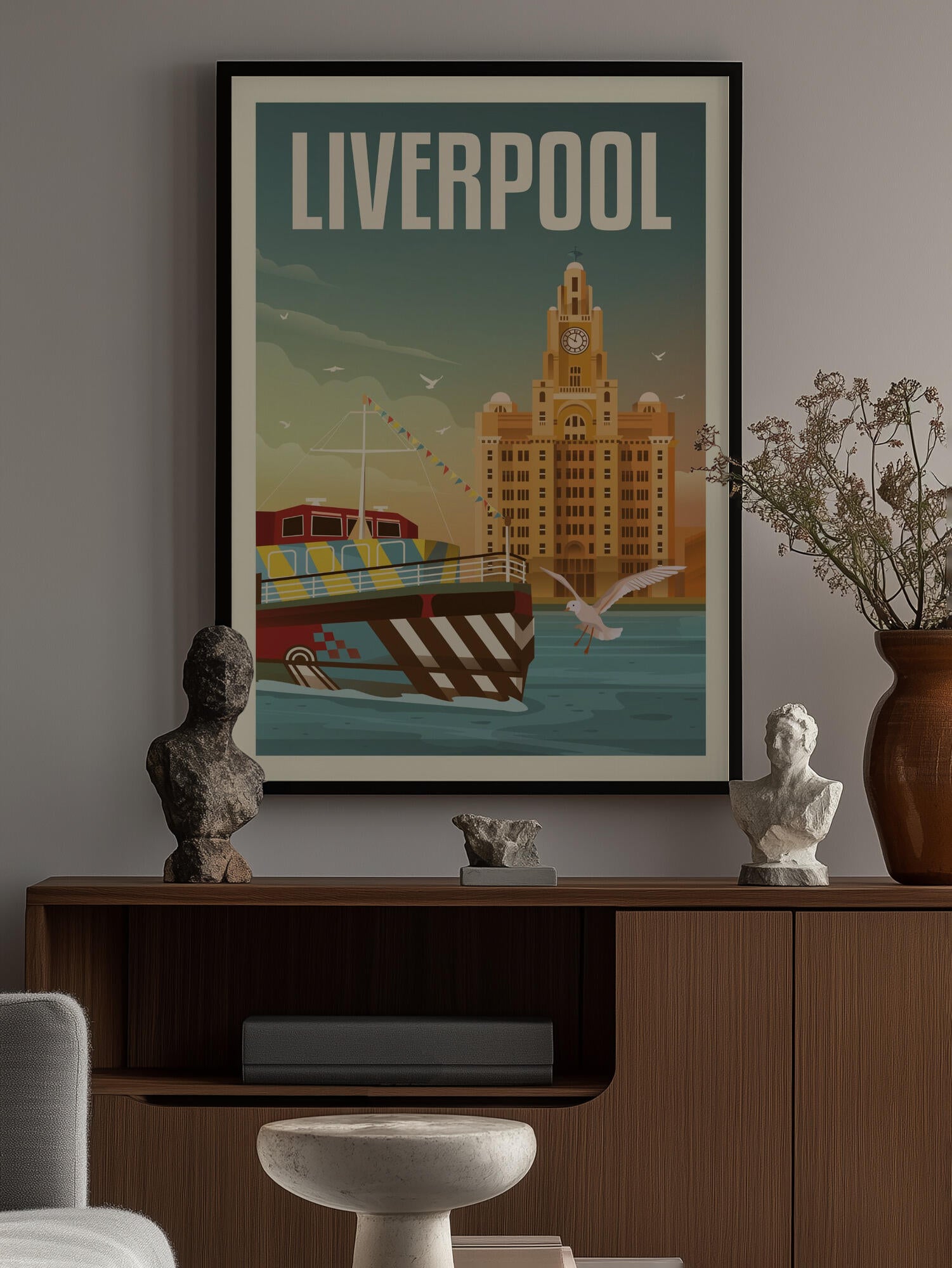 Liverpool Liver Building Travel Print