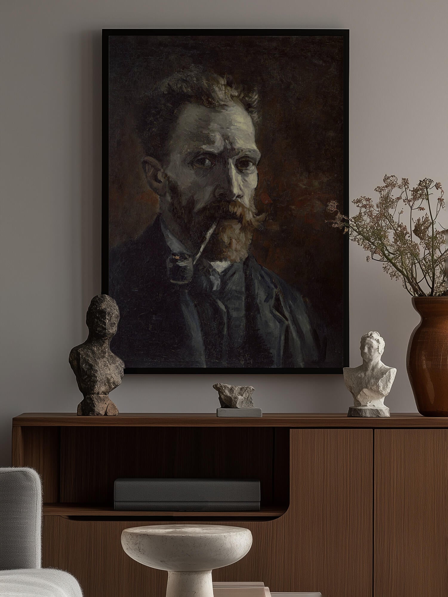 Vincent Van Gogh's Self Portrait With Pipe (1886)