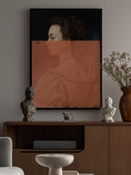 Altered Portrait of Woman Orange Modern Art