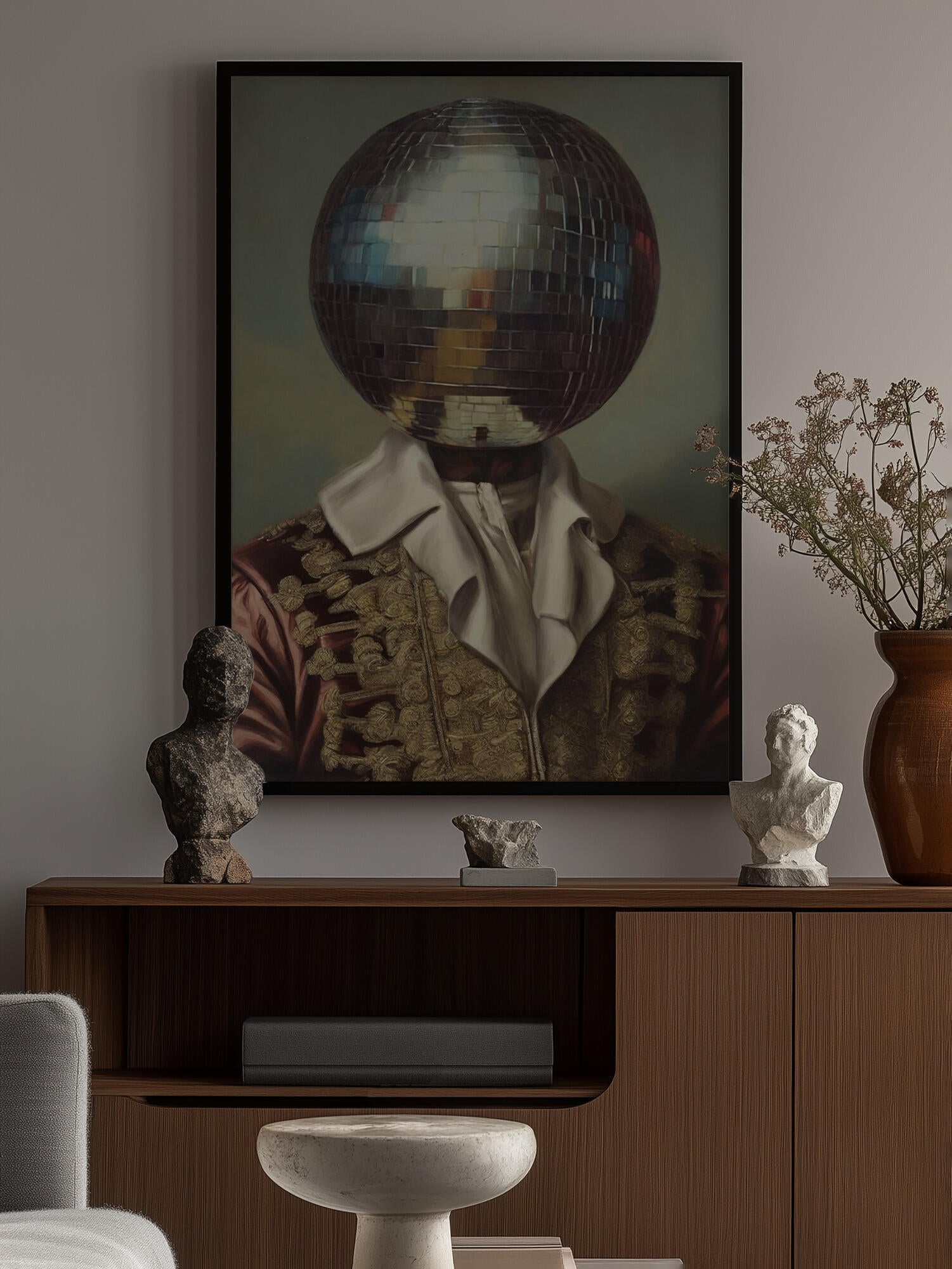 DiscoHead King  / Altered Collage Art