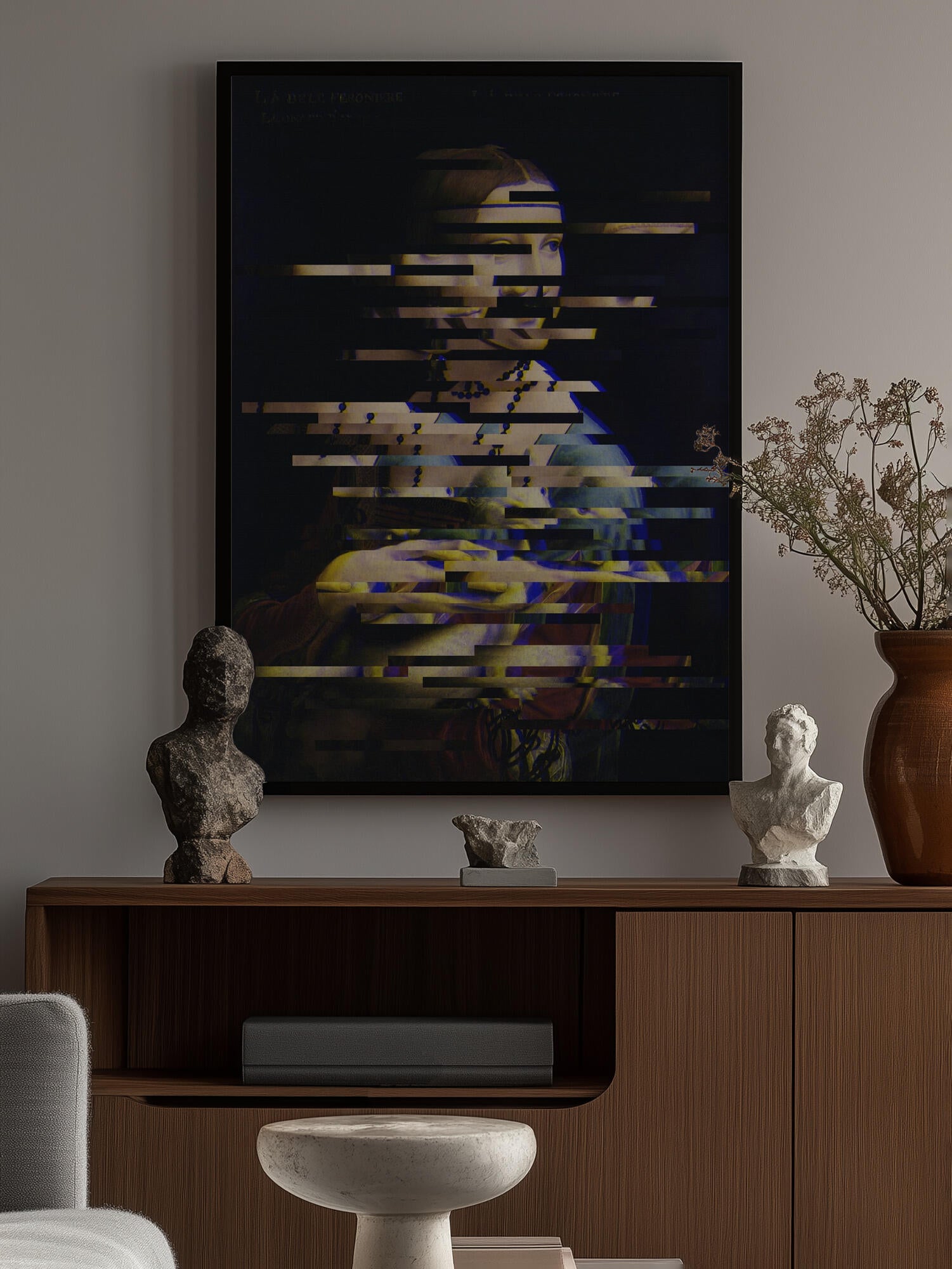 Glitched Leonardo da Vinci's Lady with an Ermine