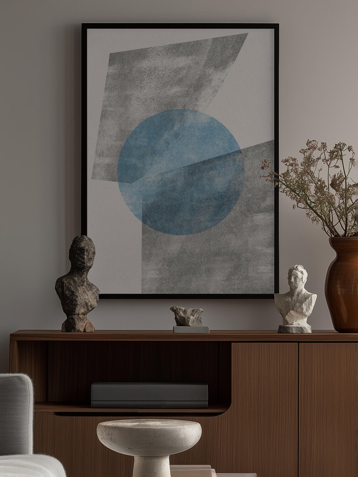 Blue Geometric Modern Object