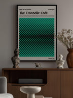 Crocodile Cafe Retro Poster