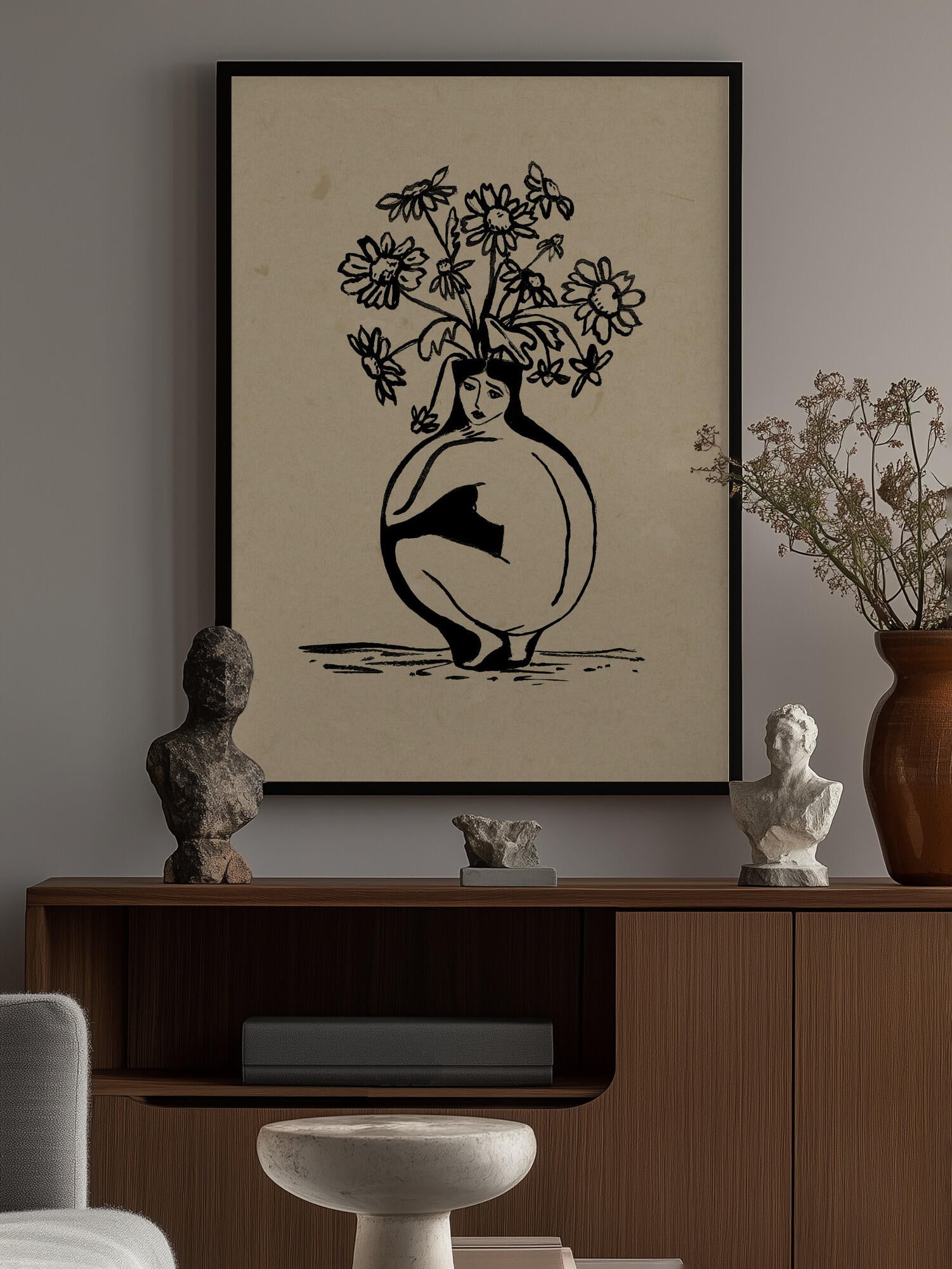 Woman in vase