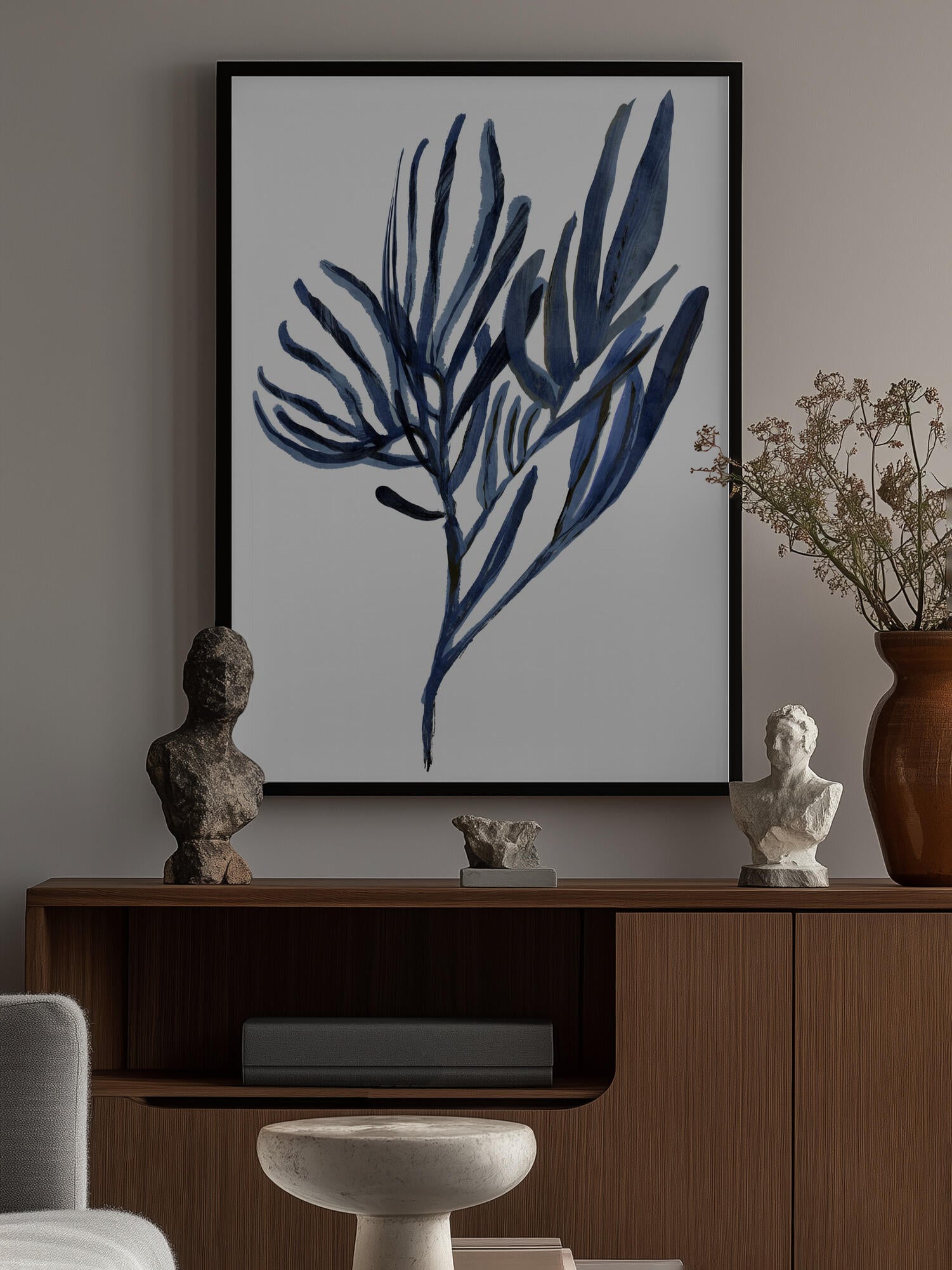 Blue Aquatic Plant Poster 2